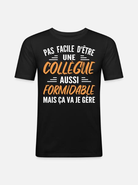 Fantastisk kollega | Humor Kvinna Kollega - Slim Fit T-shirt herr - svart