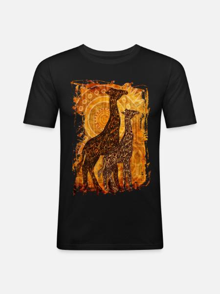 Été africain - T-shirt près du corps Homme - noir