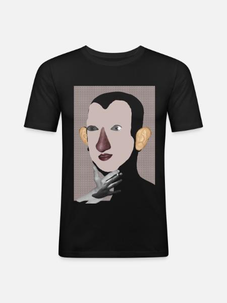 Fld.) Denke Thinkah - Männer Slim Fit T-Shirt - Schwarz