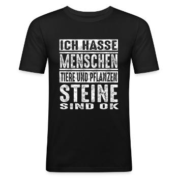 Schüler Lehrer Lustiger Spruch - Männer Slim Fit T-Shirt - Schwarz - Vorne - Nik (191cm)