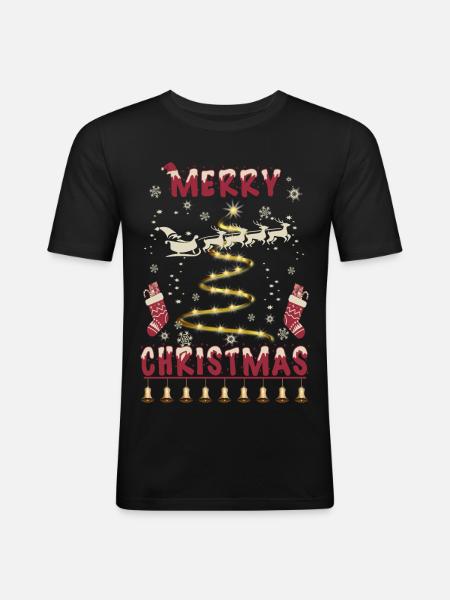 Joyeux Noël - T-shirt près du corps Homme - noir