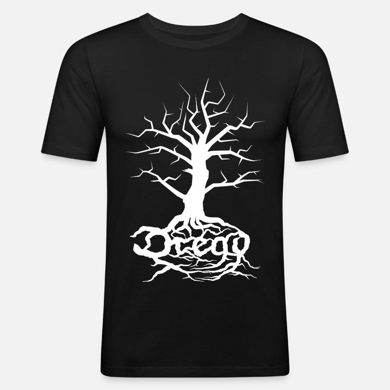 Dread Tree White - Men's Slim Fit T-Shirt - black