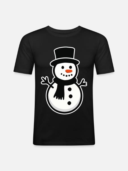 Snowman - Men's Slim Fit T-Shirt - black