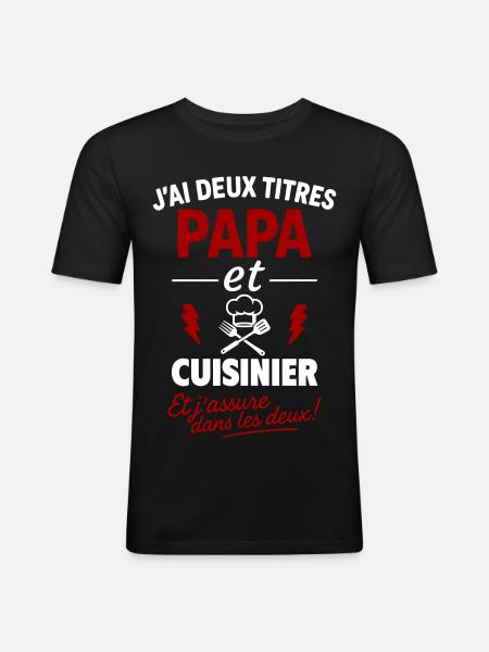 Dad Cook Humor Kitchen Gift - Men's Slim Fit T-Shirt - black