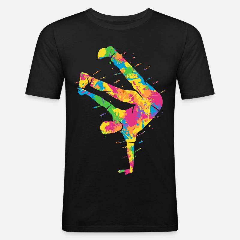 Breakdancing Bunt Breakdancer Jungen Breakdance - Männer Slim Fit T-Shirt - Schwarz