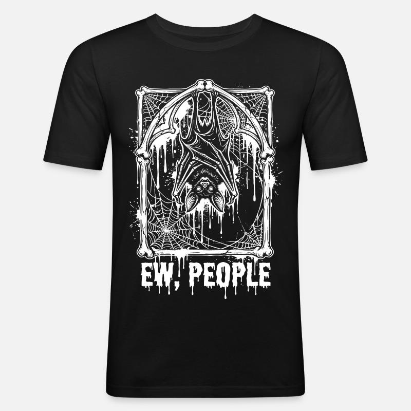Ew People Fledermaus Gothic - Männer Slim Fit T-Shirt - Schwarz
