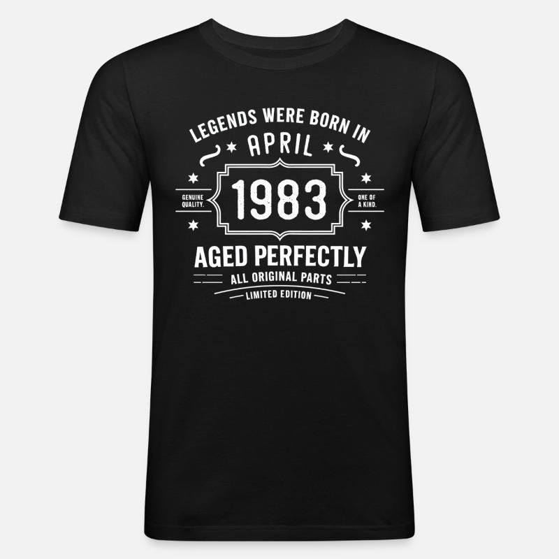 April 1983 - Männer Slim Fit T-Shirt - Schwarz
