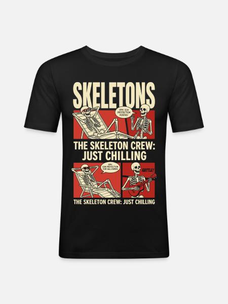 Skeleton Crew Just Chilling - Men's Slim Fit T-Shirt - black