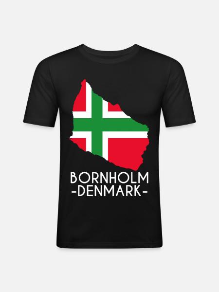 Bornholm Denmark - Men's Slim Fit T-Shirt - black