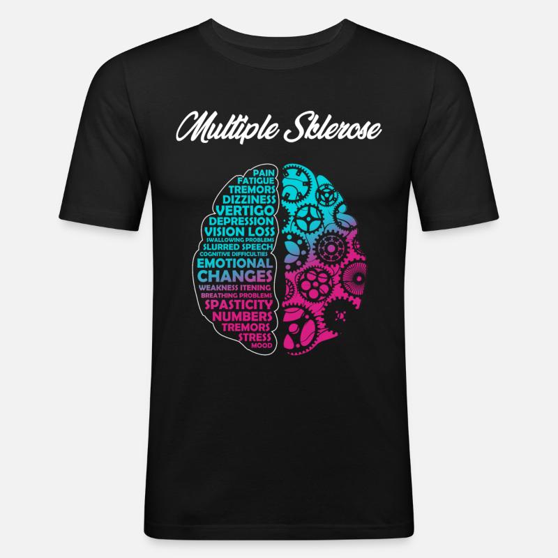 Sclérose en plaques, conscience - T-shirt près du corps Homme - noir