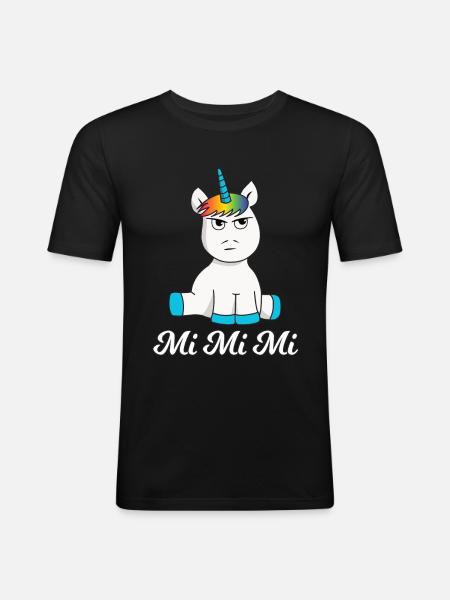 Einhorn Mimimi - Männer Slim Fit T-Shirt - Schwarz