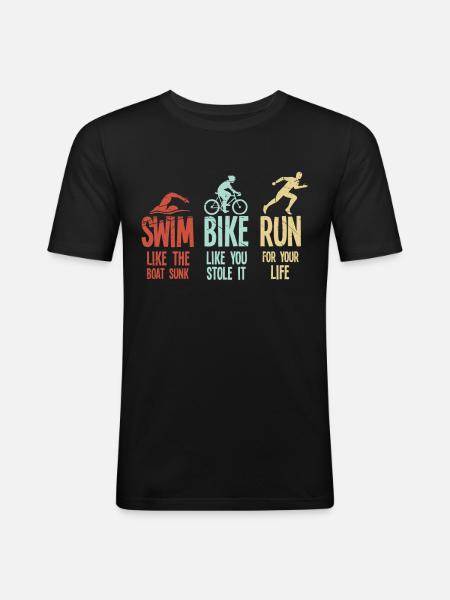 Triathlon Hawaii Sport Motivation - Men's Slim Fit T-Shirt - black
