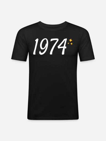1974 - T-shirt près du corps Homme - noir