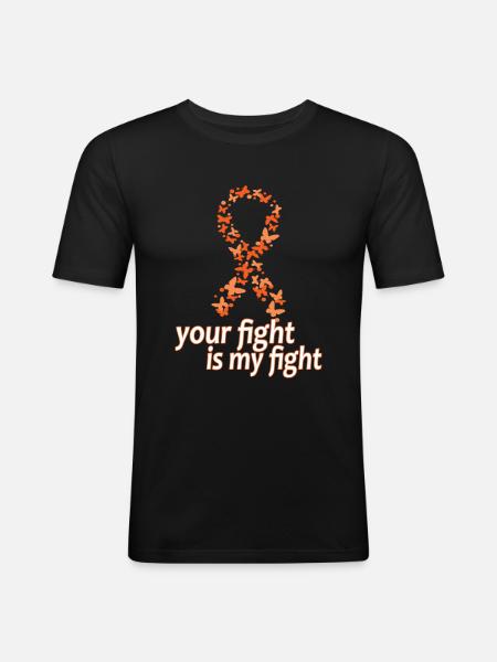 Leukemia blood cancer support gift - Men's Slim Fit T-Shirt - black