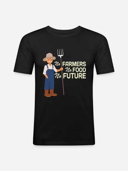 Ingen landmænd ingen mad ingen fremtid Bauern Landwirte - Herre Slim Fit T-Shirt - sort