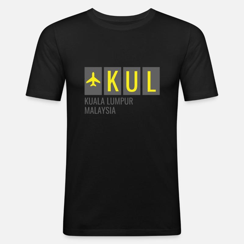 KUL Kuala Lumpur Malaisie Code de l’aéroport - T-shirt près du corps Homme - noir