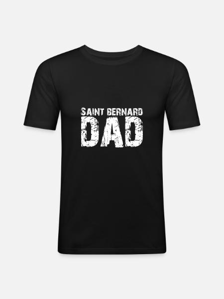St. Bernard Dad Bernhardiner - Männer Slim Fit T-Shirt - Schwarz