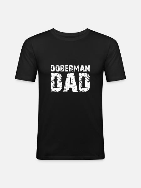 Doberman Papa Dobermann - T-shirt près du corps Homme - noir