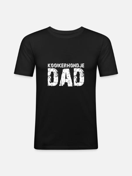 Kooikerhondje Dad Papa - Men's Slim Fit T-Shirt - black