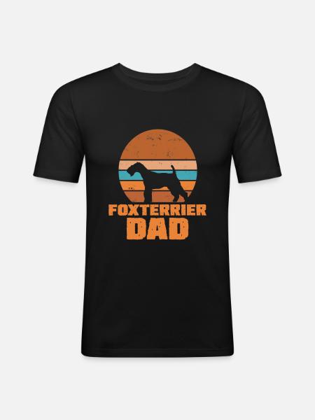 Fox Terrier Dad - Men's Slim Fit T-Shirt - black