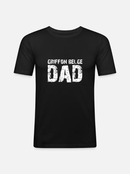 Griffon Belge Dad - Men's Slim Fit T-Shirt - black