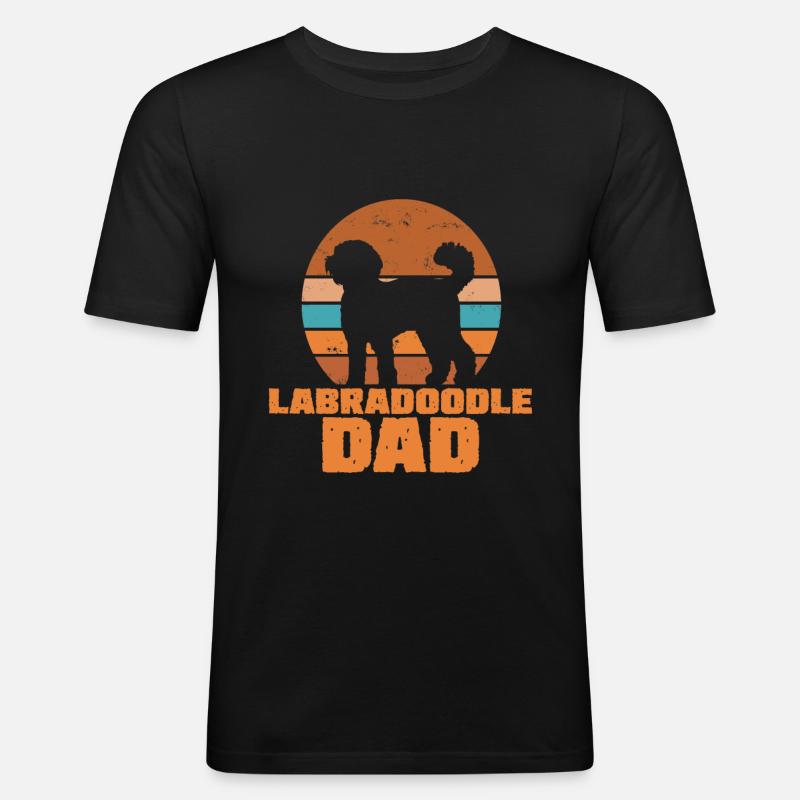 Labradoodle Dad - Männer Slim Fit T-Shirt - Schwarz
