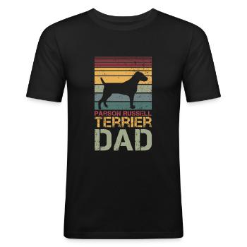 Parson Russell terrier Dad - Männer Slim Fit T-Shirt - Schwarz - Vorne - Nik (191cm)
