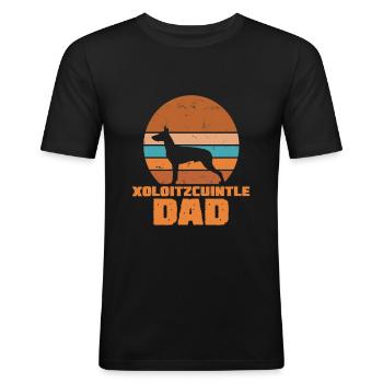 Xoloitzcuintle Dad - Männer Slim Fit T-Shirt - Schwarz - Vorne - Nik (191cm)
