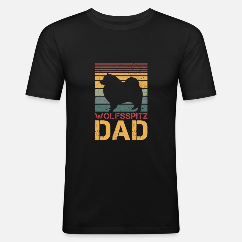 Wolfsspitz Dad - Men's Slim Fit T-Shirt - black