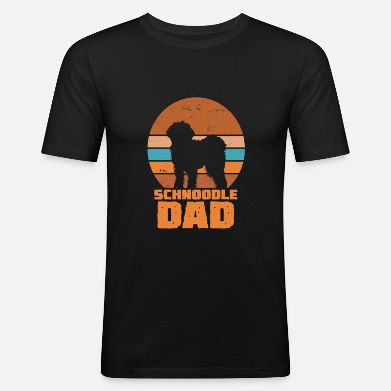 Schnoodle Dad - Männer Slim Fit T-Shirt - Schwarz
