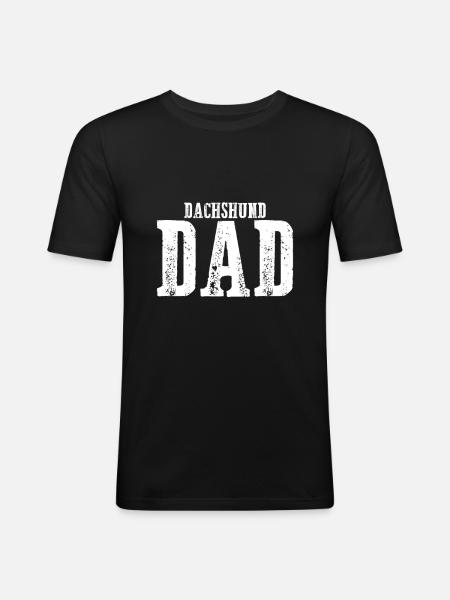 Teckel Papa - T-shirt près du corps Homme - noir