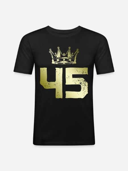 45 Number crown - Men's Slim Fit T-Shirt - black