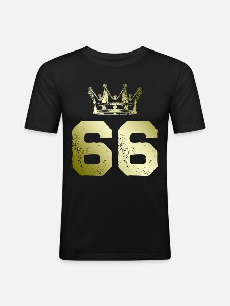 66 Couronne numérique - T-shirt près du corps Homme - noir