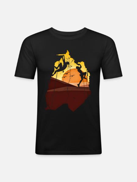 ALPINISTE - T-shirt près du corps Homme - noir