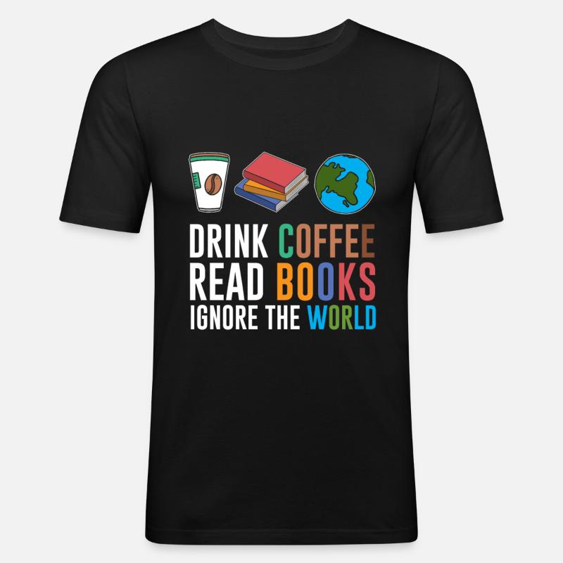 Buch - Männer Slim Fit T-Shirt - Schwarz