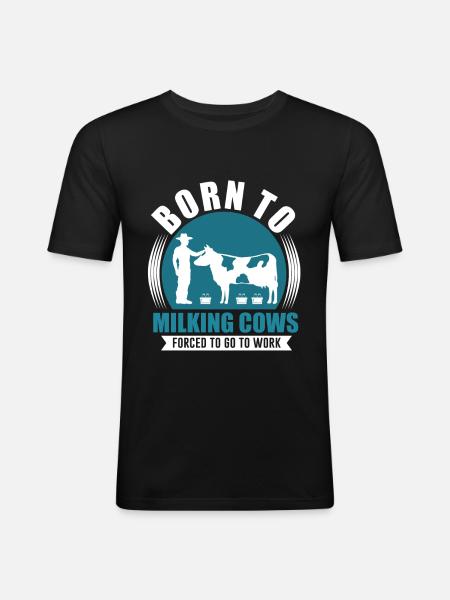 vache - T-shirt près du corps Homme - noir