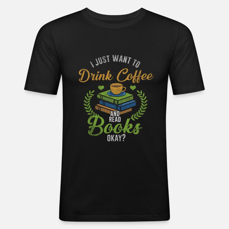 Buch - Männer Slim Fit T-Shirt - Schwarz