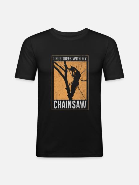Forester chainsaw - Men's Slim Fit T-Shirt - black