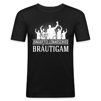 Junggesellenabschied Team Bräutigam JGA - Männer Slim Fit T-Shirt - Schwarz - Vorne - Nik (191cm)