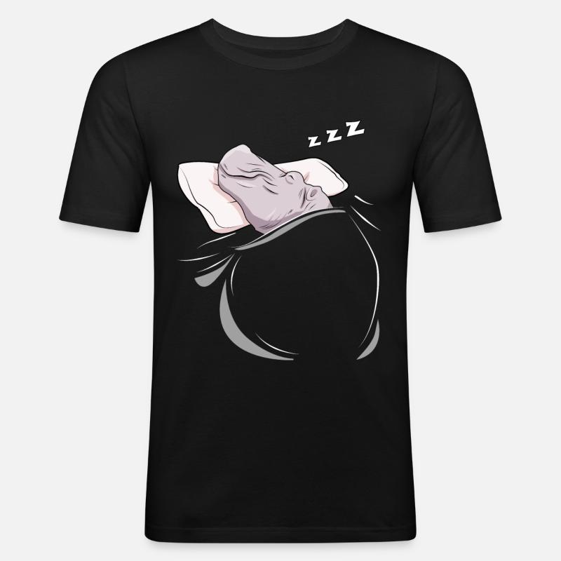 Schlafendes und schlumendes Nilpferd - Männer Slim Fit T-Shirt - Schwarz