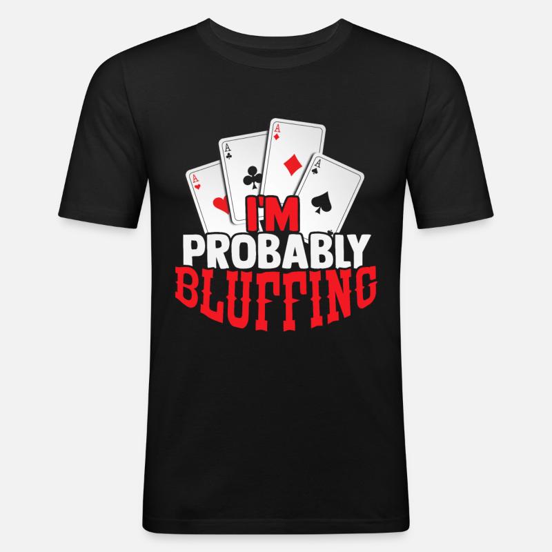 Poker - Männer Slim Fit T-Shirt - Schwarz