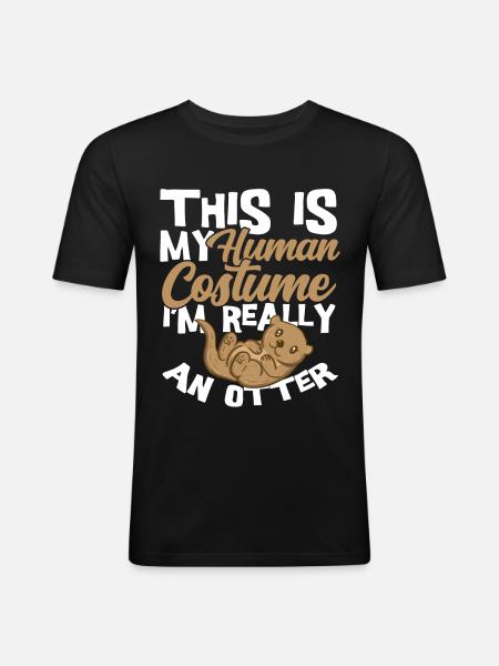 loutre - T-shirt près du corps Homme - noir