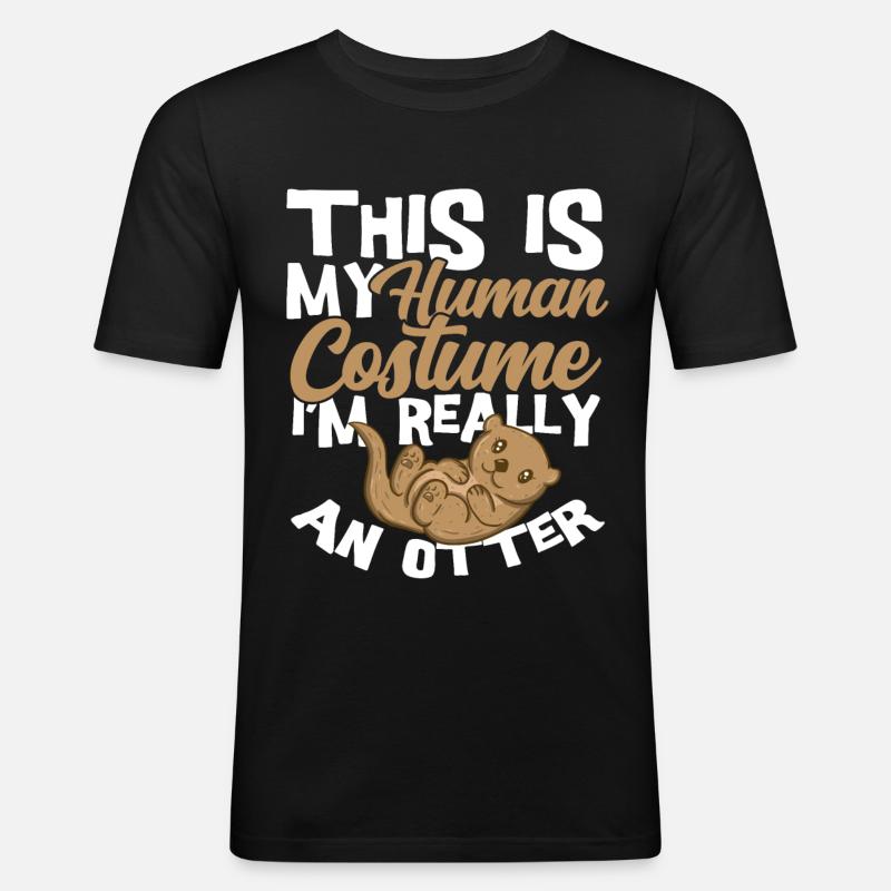 Otter - Männer Slim Fit T-Shirt - Schwarz