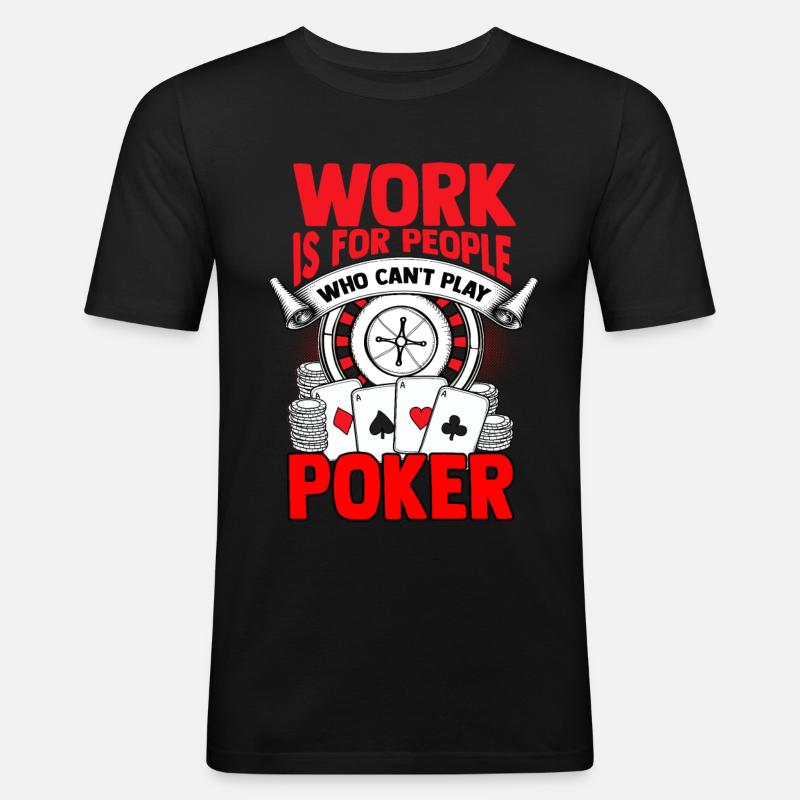 Poker - Männer Slim Fit T-Shirt - Schwarz