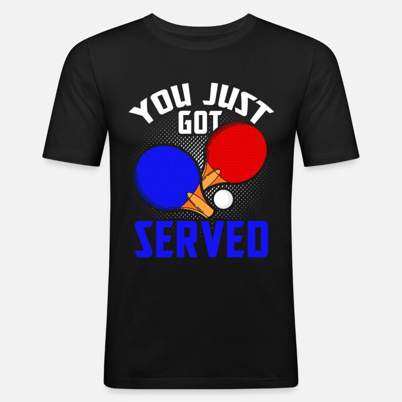 PingPong - Männer Slim Fit T-Shirt - Schwarz