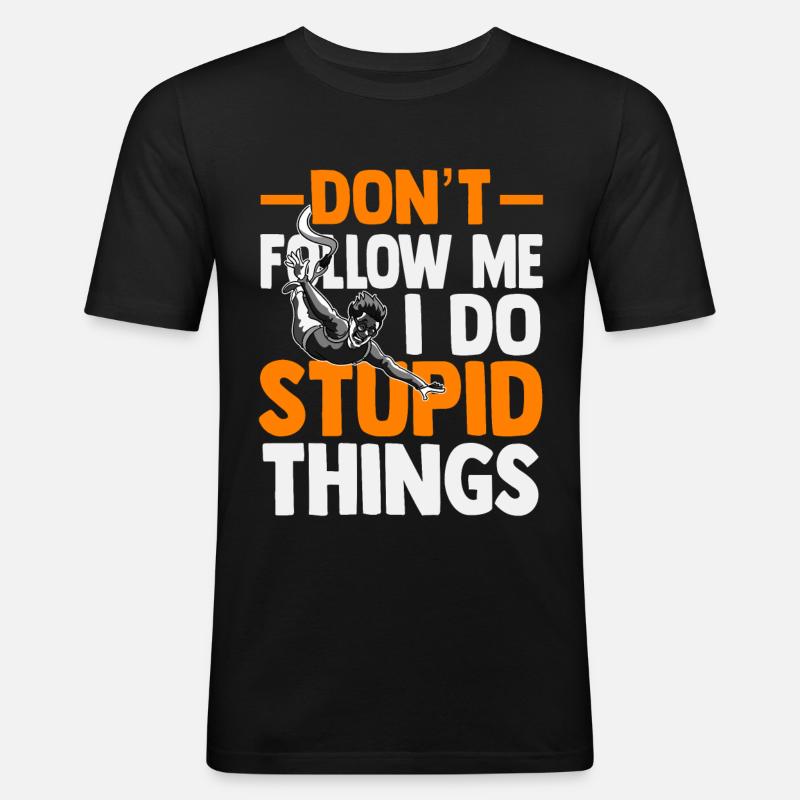 bungee jumping - Männer Slim Fit T-Shirt - Schwarz