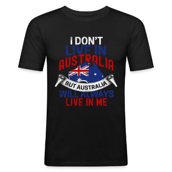 Australie - T-shirt près du corps Homme - noir - Devant - Nik (191cm)