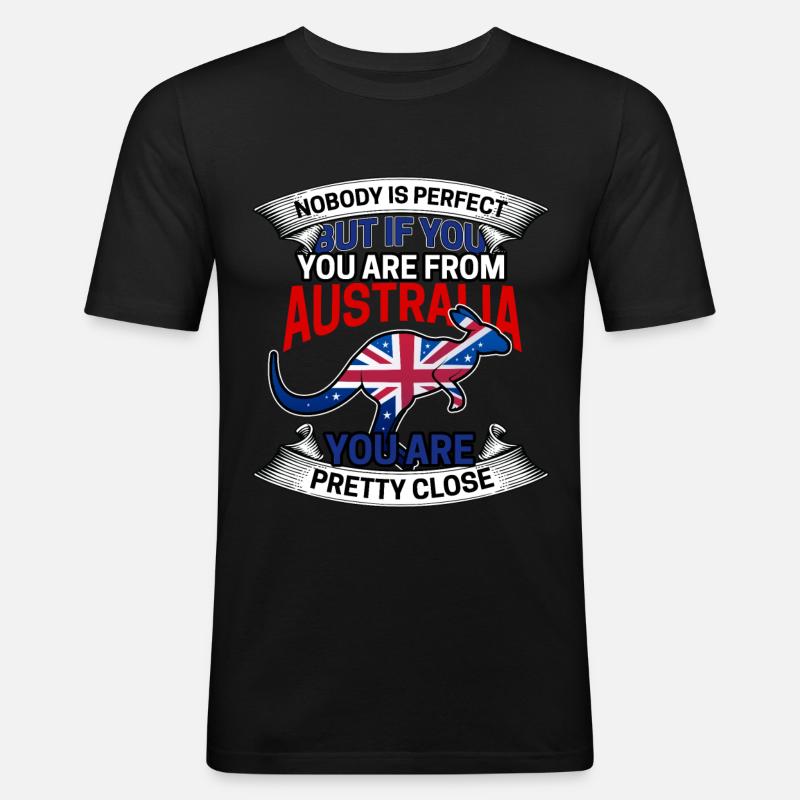 Australien - Männer Slim Fit T-Shirt - Schwarz