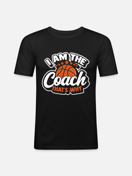 Basketball Streetball Dunking Coach Basket - Men's Slim Fit T-Shirt - black