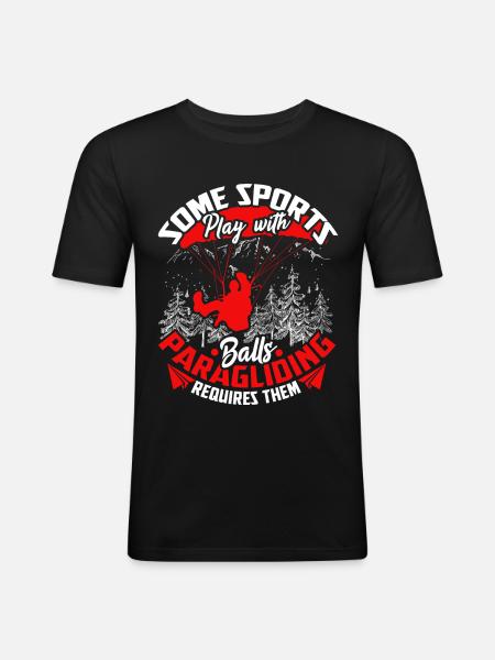 Paragliding paragliding parachute flying - Men's Slim Fit T-Shirt - black